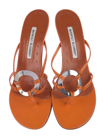 Manolo Blahnik Patent Leather Slides