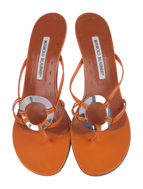 Manolo Blahnik Patent Leather Slides