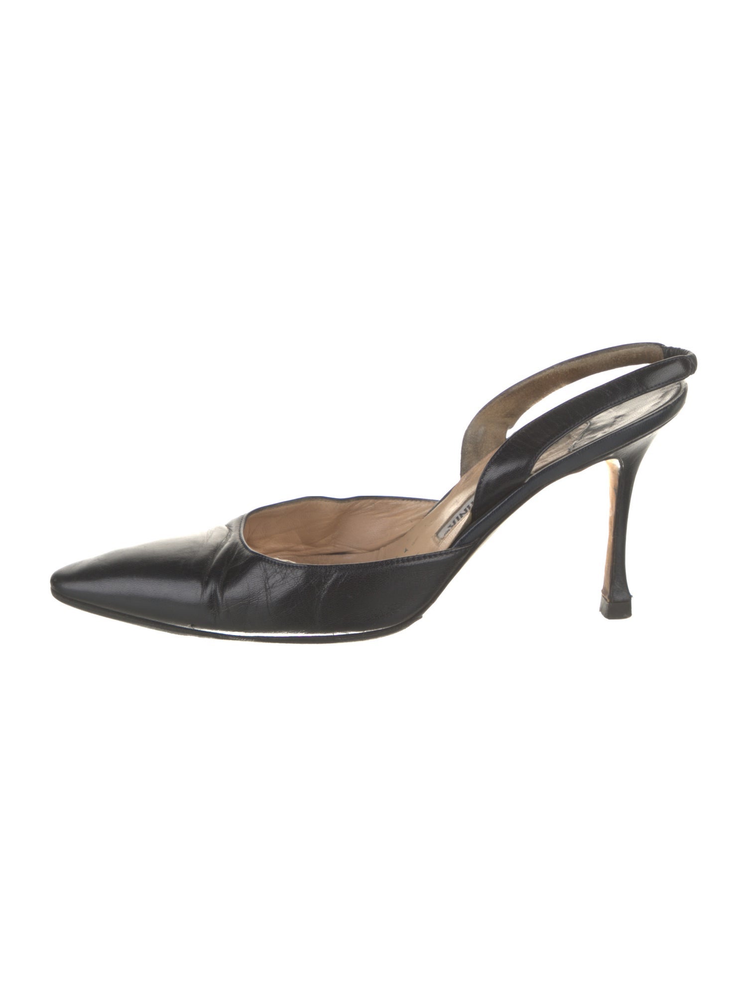 Manolo Blahnik Leather Slingback Pumps