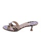 Manolo Blahnik Patent Leather Animal Print Slides