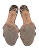 Manolo Blahnik Patent Leather Animal Print Slides