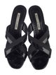 Manolo Blahnik Patent Leather Grosgrain Trim Slides