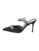 Manolo Blahnik Satin Crystal Embellishments Mules