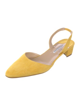 Manolo Blahnik Suede Slingback Pumps