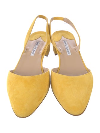 Manolo Blahnik Suede Slingback Pumps
