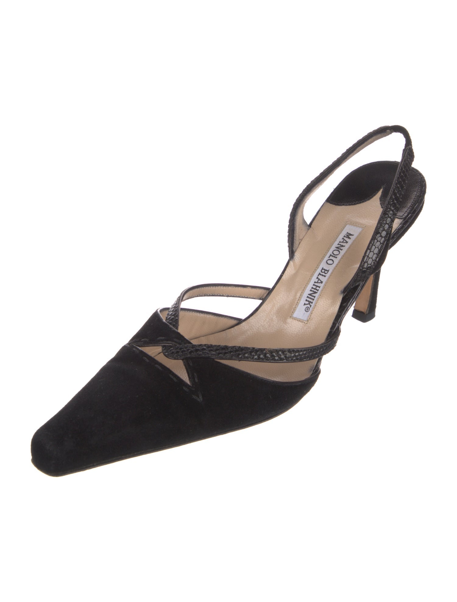Manolo Blahnik Suede Slingback Pumps