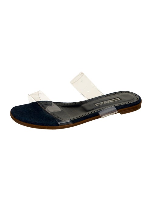 Manolo Blahnik Scolto Denim Slides