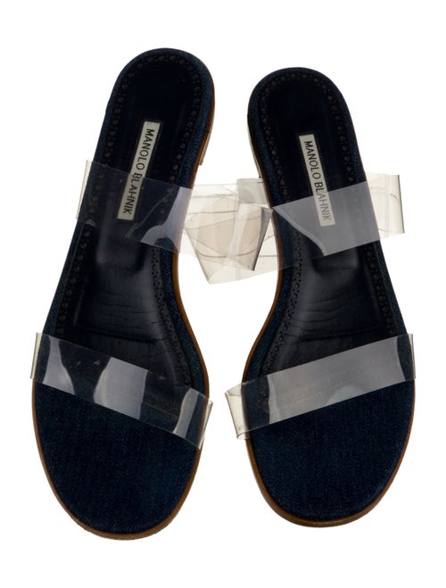 Manolo Blahnik Scolto Denim Slides