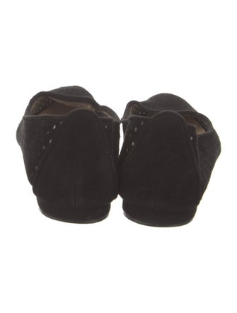 Manolo Blahnik Suede Lasercut Accents Flats