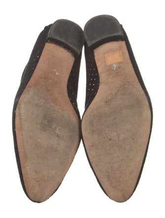 Manolo Blahnik Suede Lasercut Accents Flats