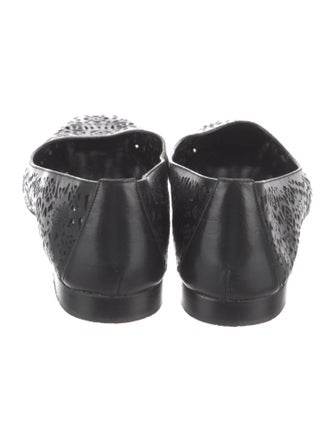 Manolo Blahnik Leather Lasercut Accents Flats