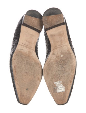 Manolo Blahnik Leather Lasercut Accents Flats