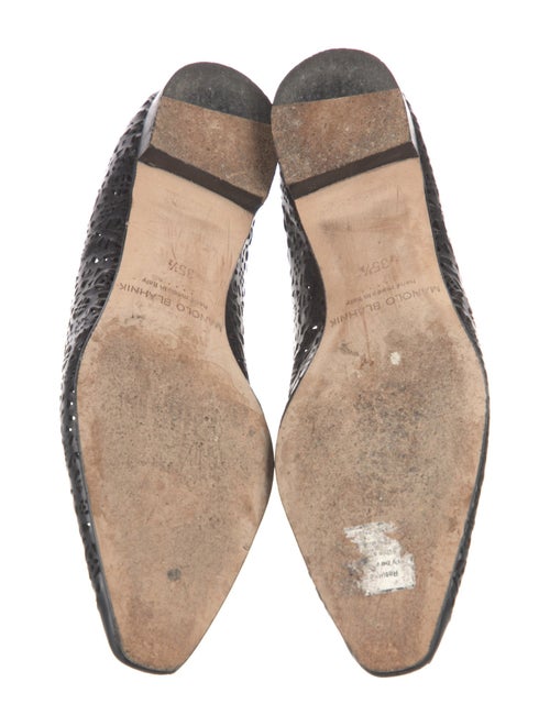 Manolo Blahnik Leather Lasercut Accents Flats