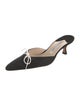 Manolo Blahnik Canvas Bow Accents Mules