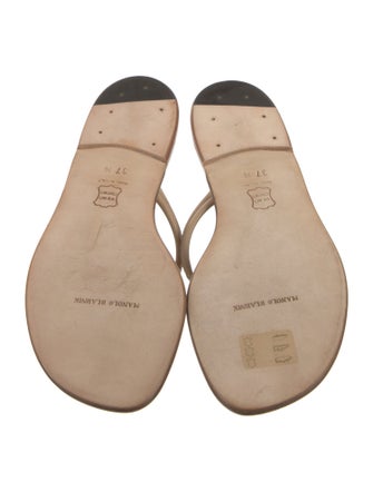 Manolo Blahnik Leather Studded Accents Slides