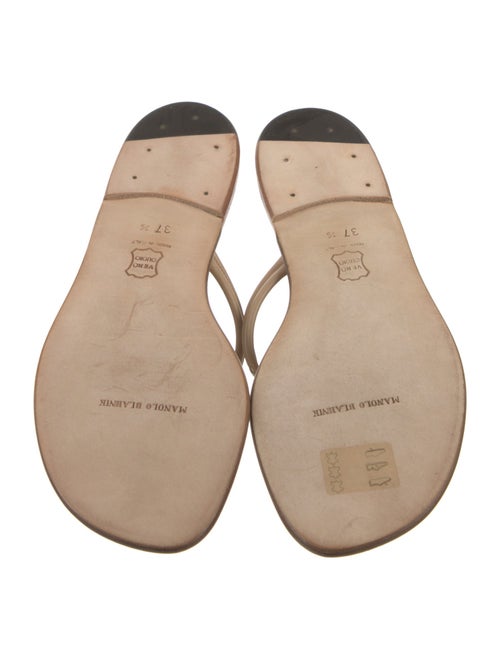 Manolo Blahnik Leather Studded Accents Slides