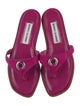 Manolo Blahnik Suede Keyhole Accent Flip Flops