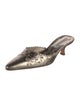 Manolo Blahnik Leather Lasercut Accents Mules