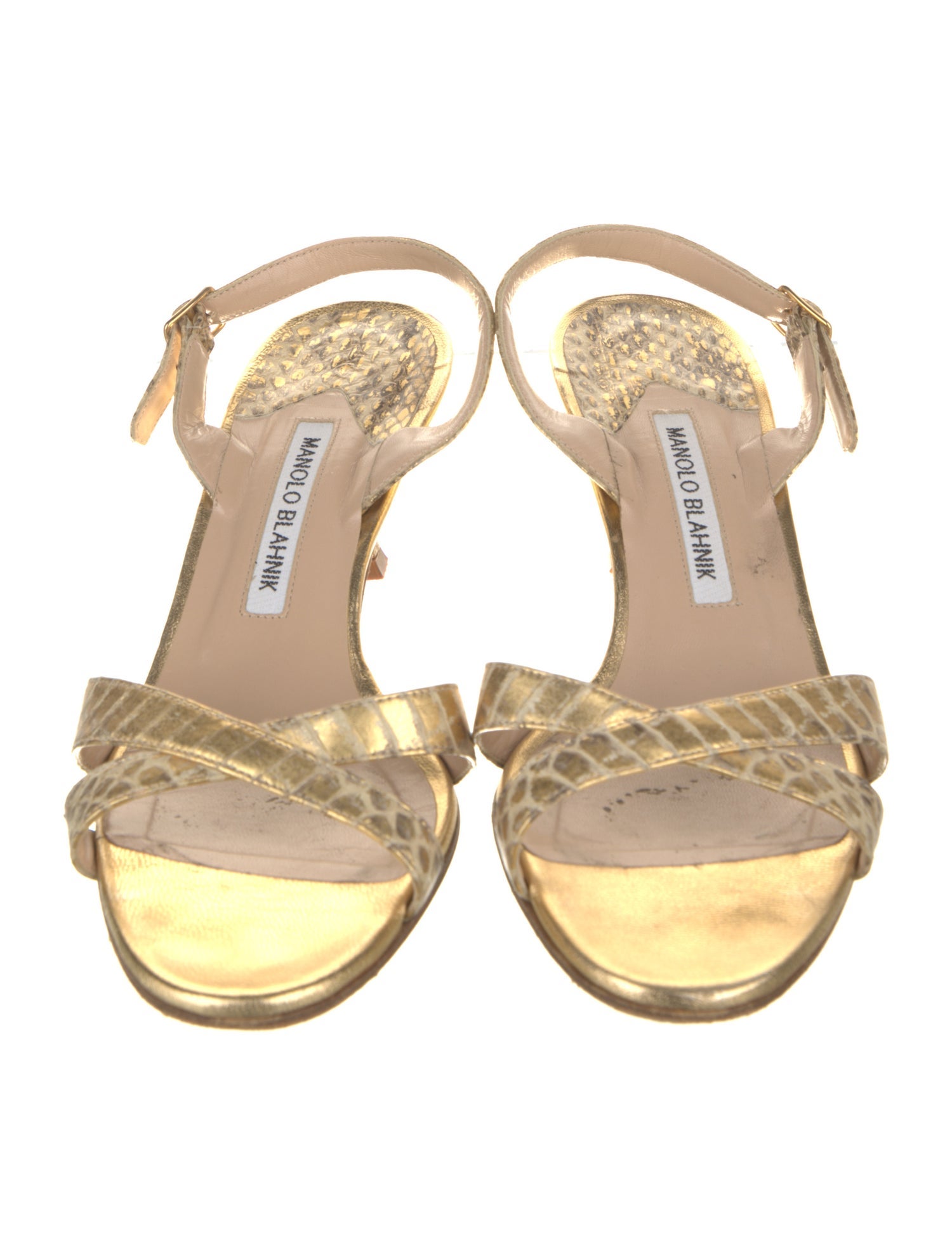 Manolo Blahnik Leather Slingback Sandals