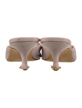 Manolo Blahnik Satin Beaded Accents Mules