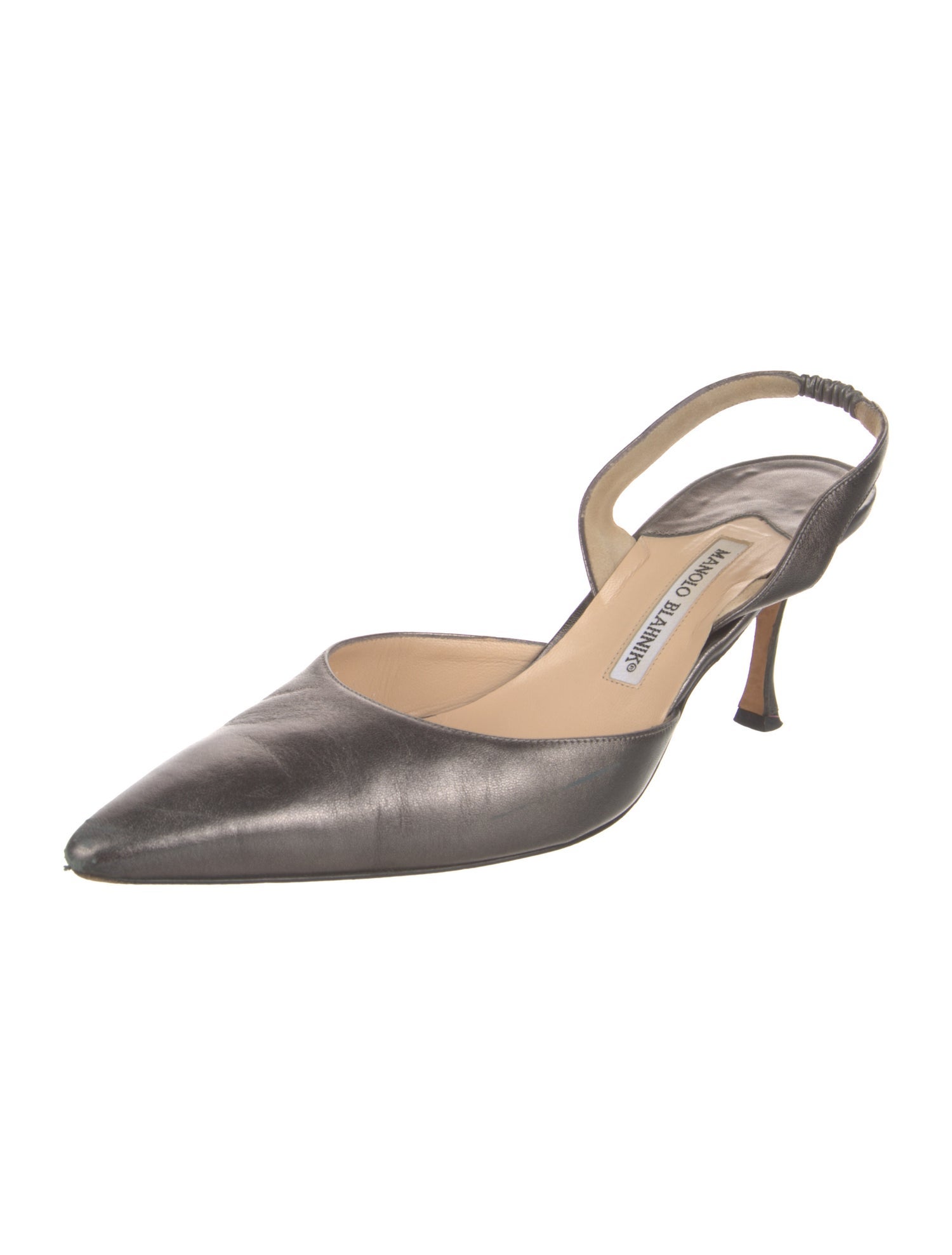 Manolo Blahnik Leather Slingback Pumps