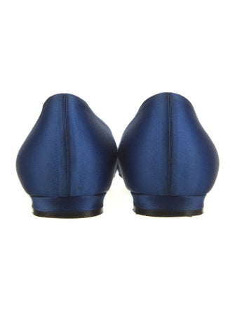 Manolo Blahnik Satin Crystal Embellishments Flats
