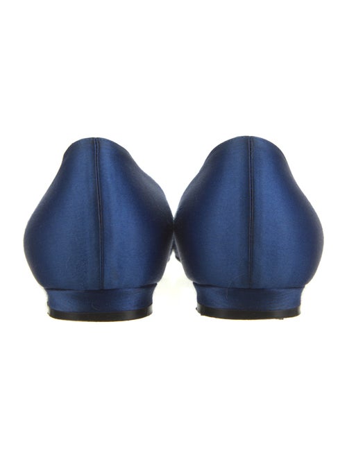 Manolo Blahnik Satin Crystal Embellishments Flats