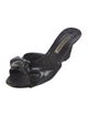 Manolo Blahnik Leather Bow Accents Slides