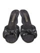 Manolo Blahnik Leather Bow Accents Slides