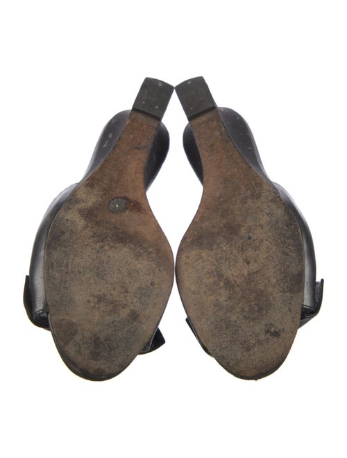 Manolo Blahnik Leather Bow Accents Slides