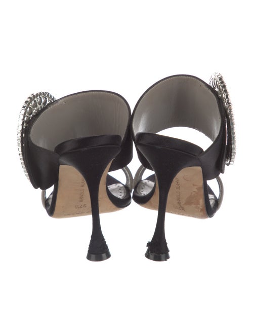 Manolo Blahnik Satin Colorblock Pattern Slides