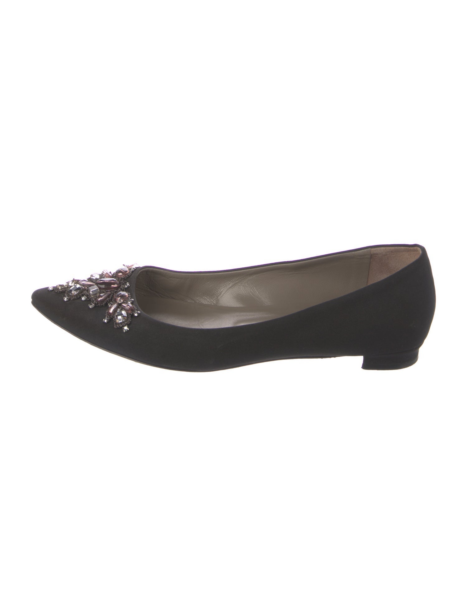 Manolo Blahnik Crystal Embellishments Flats