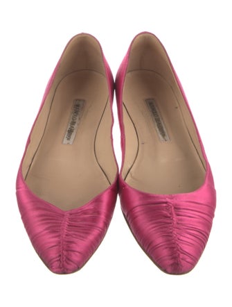 Manolo Blahnik Satin Ballet Flats