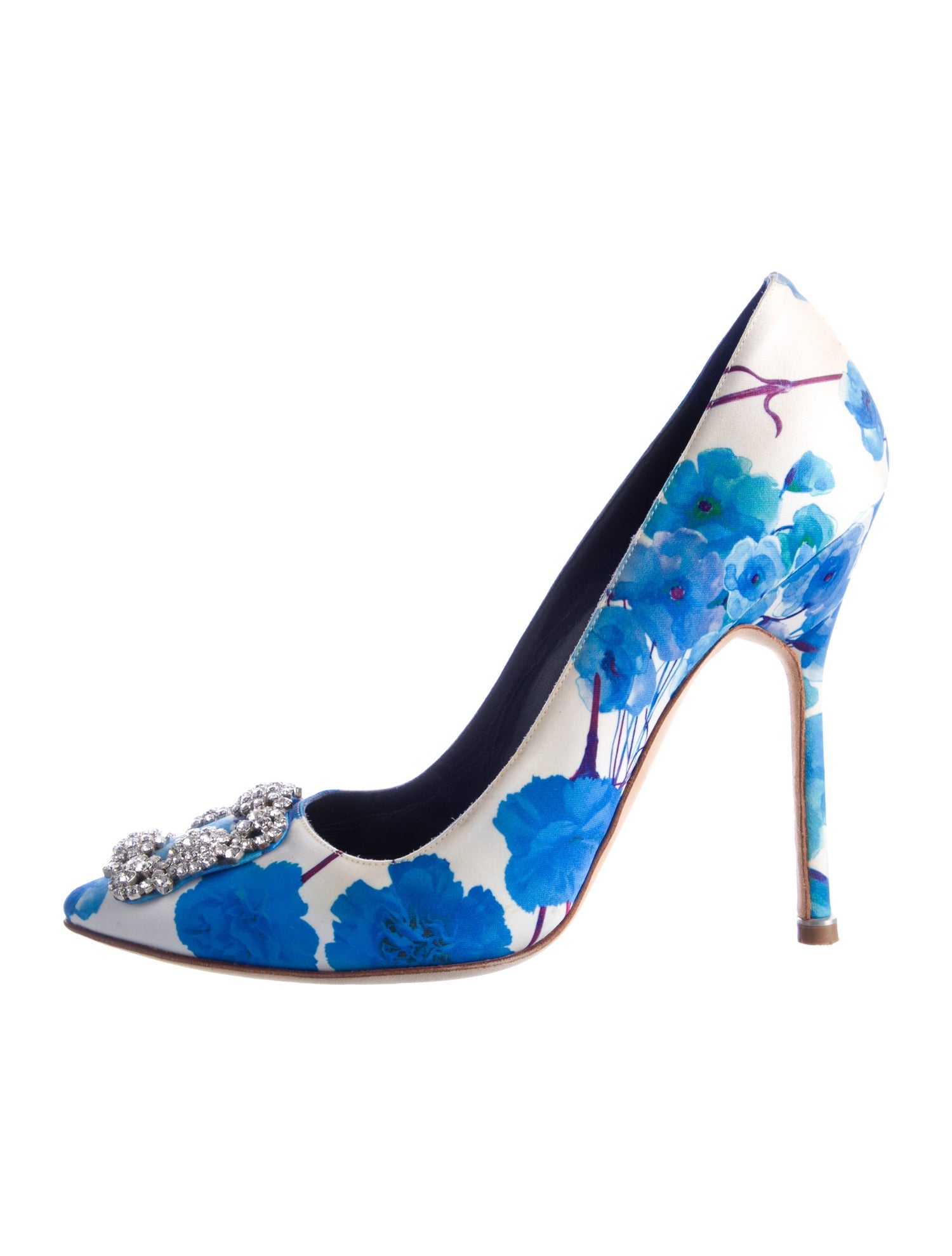 Manolo Blahnik Hangisi Floral Print Pumps