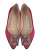 Manolo Blahnik Satin Crystal Embellishments Flats