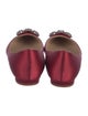 Manolo Blahnik Satin Crystal Embellishments Flats