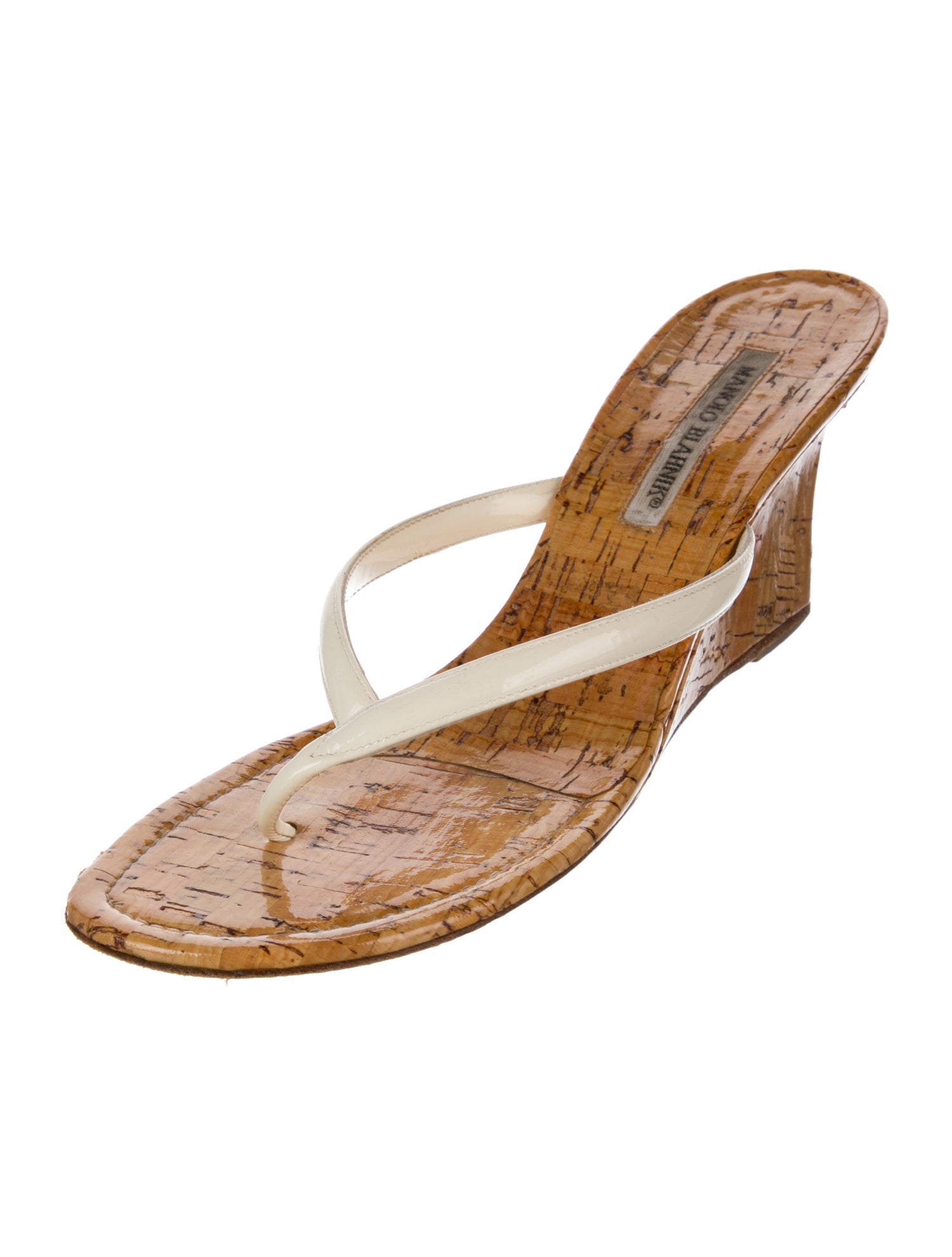 Manolo Blahnik Patent Leather Flip Flops