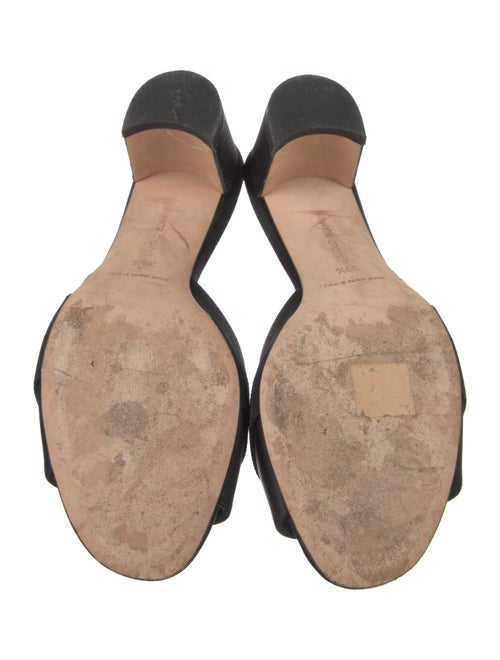 Manolo Blahnik Satin Crystal Embellishments Slides