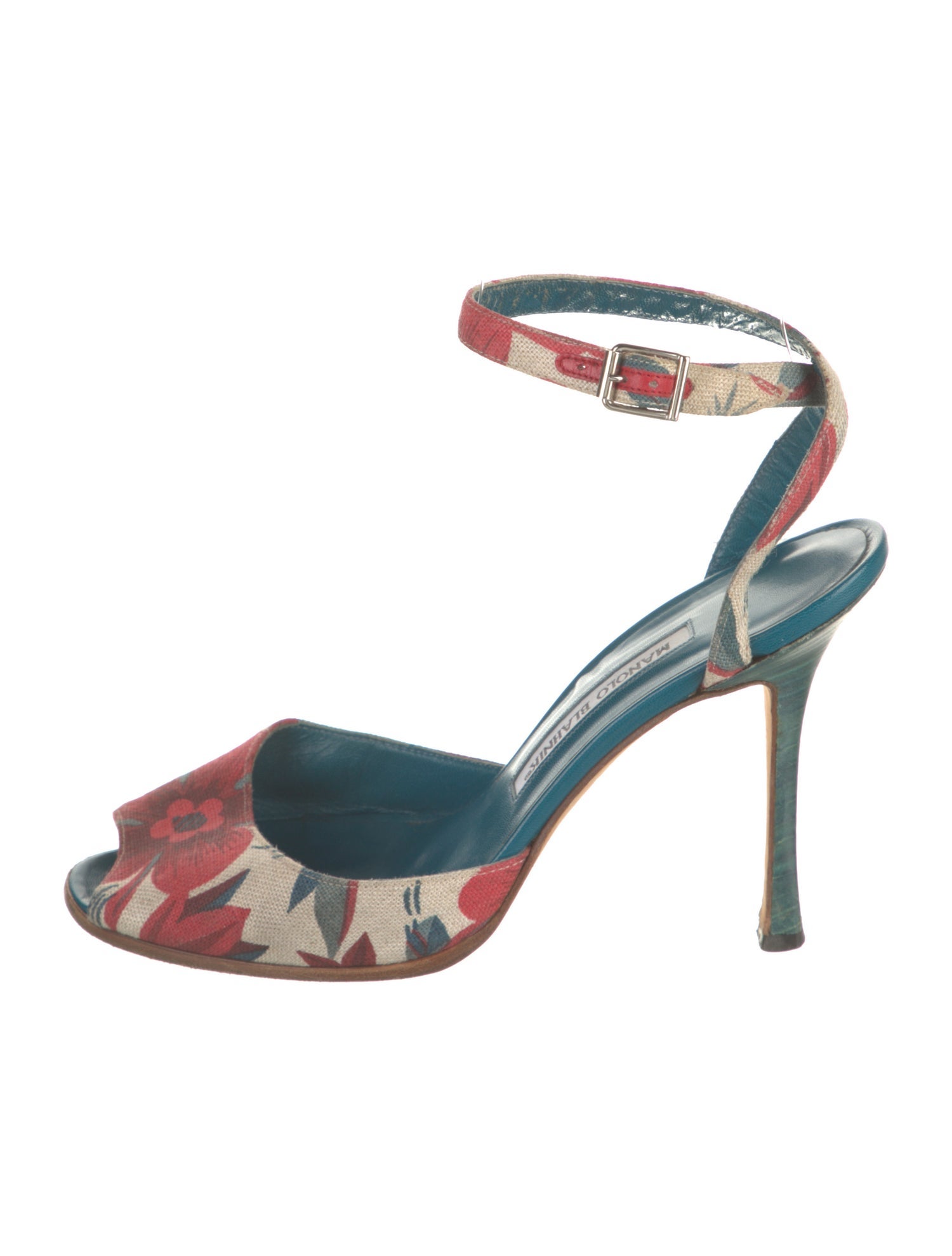Manolo Blahnik Floral Print Sandals