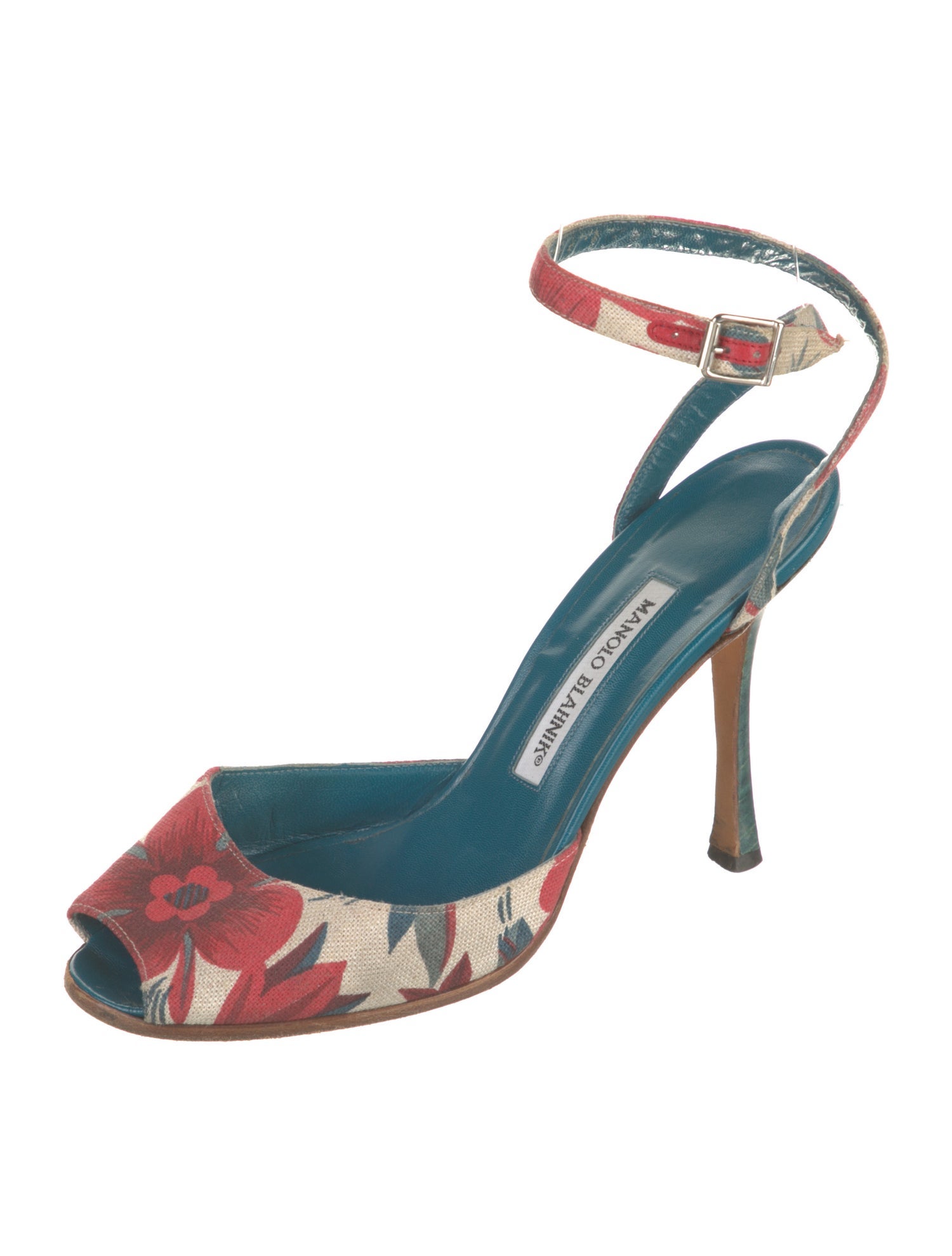 Manolo Blahnik Floral Print Sandals