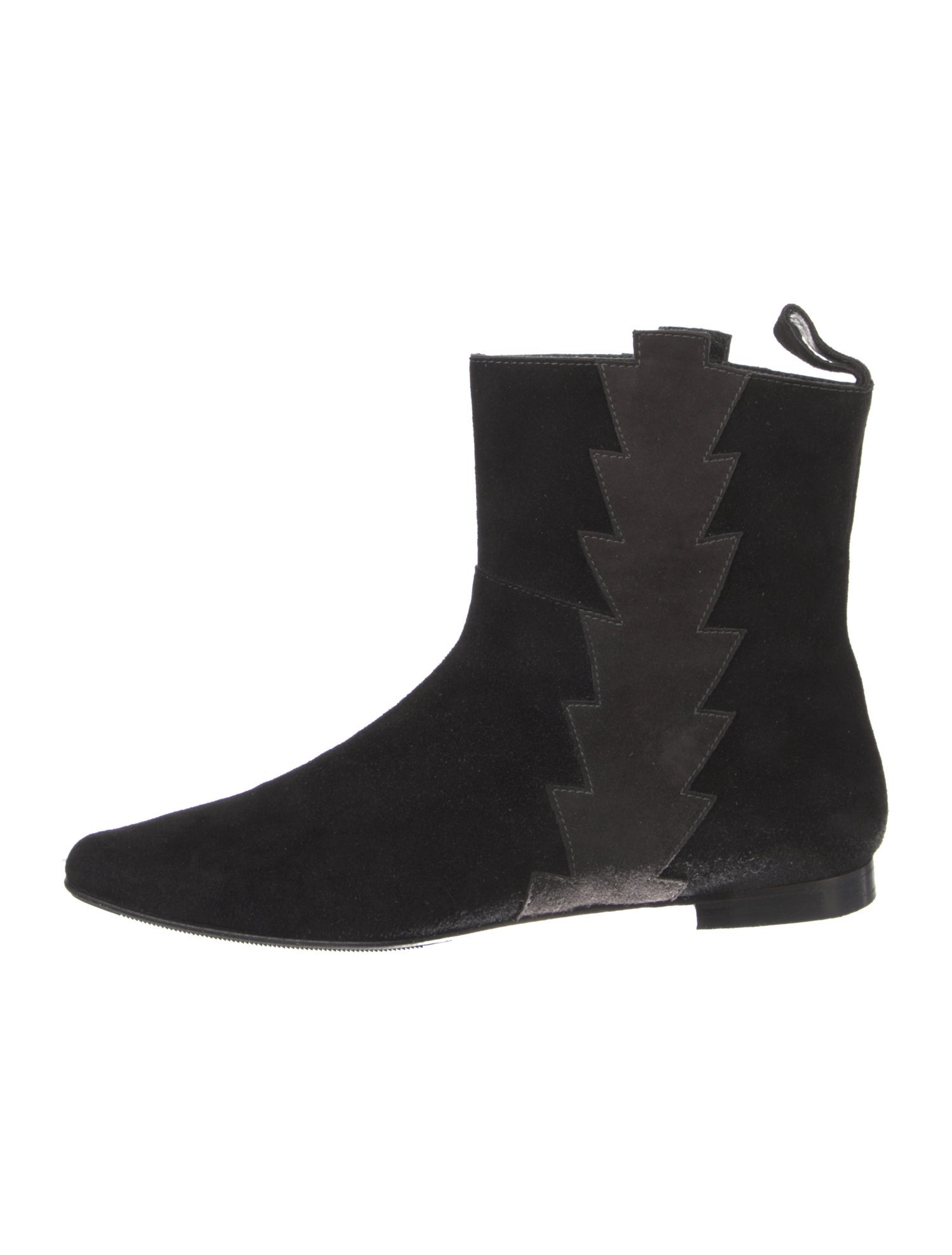 Manolo Blahnik Suede Colorblock Pattern Chelsea Boots