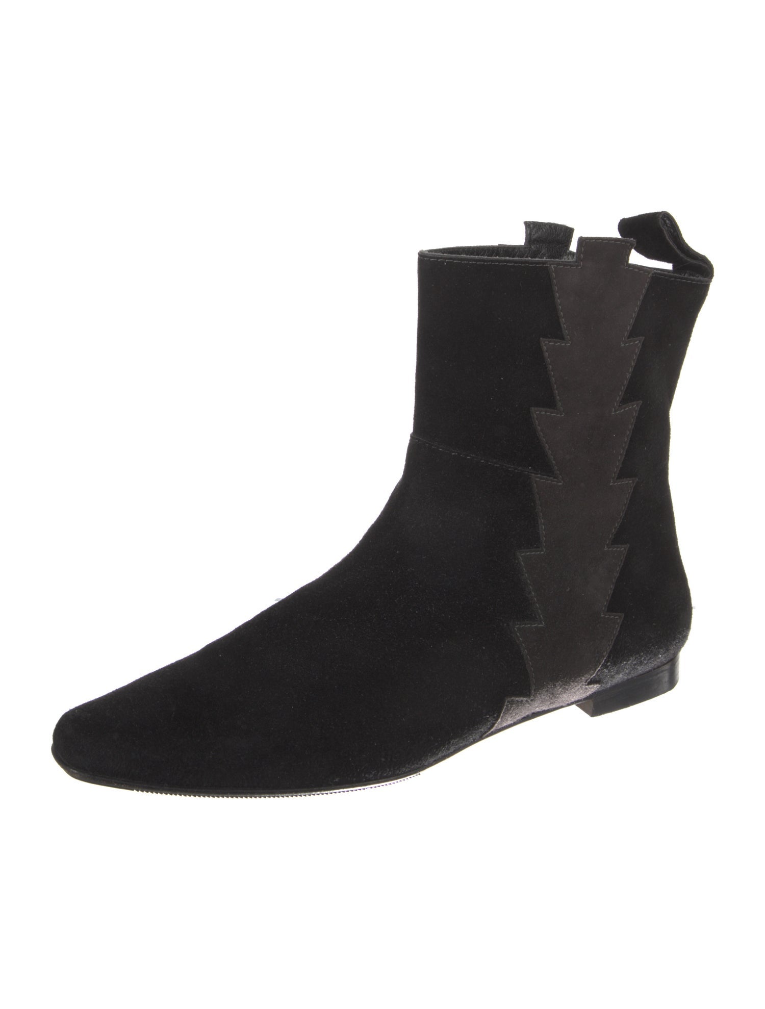 Manolo Blahnik Suede Colorblock Pattern Chelsea Boots