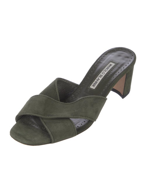 Manolo Blahnik Suede Slides
