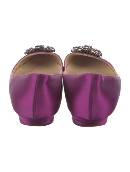 Manolo Blahnik Satin Crystal Embellishments Flats