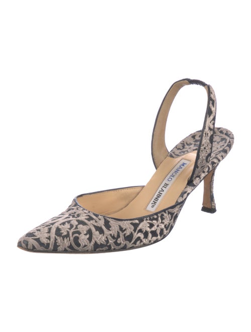 Manolo Blahnik Carolyne Floral Print Slingback Pumps
