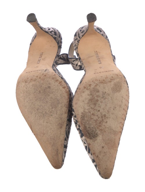 Manolo Blahnik Carolyne Floral Print Slingback Pumps