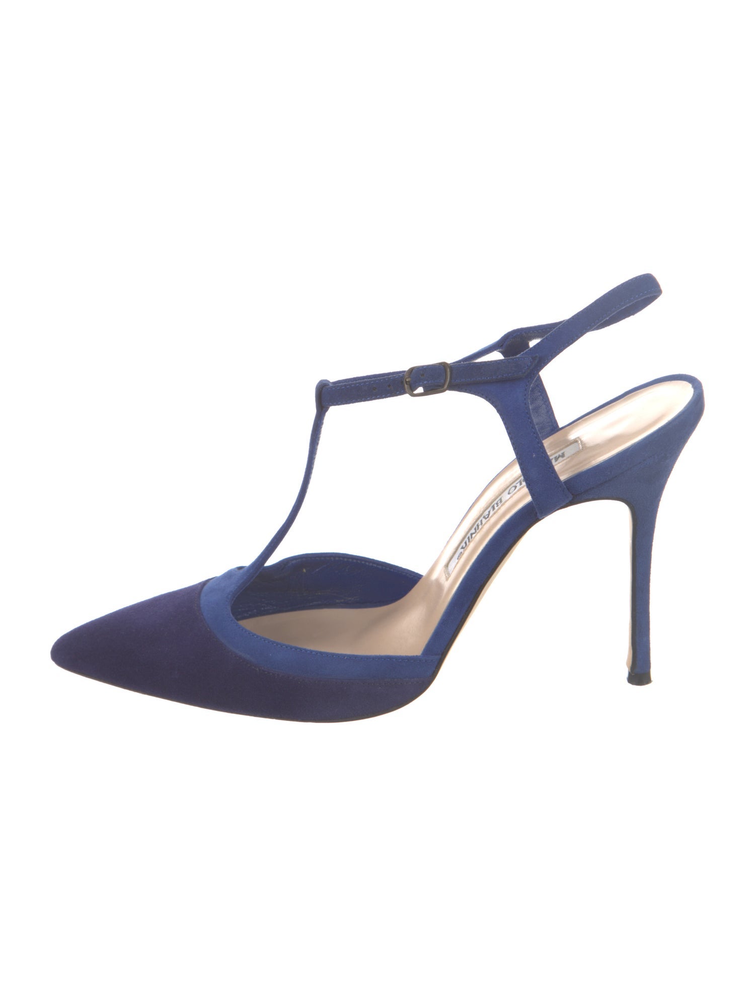 Manolo Blahnik Wotton Suede T-Strap Pumps