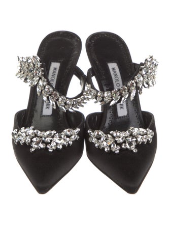 Manolo Blahnik Lurum Satin Mules