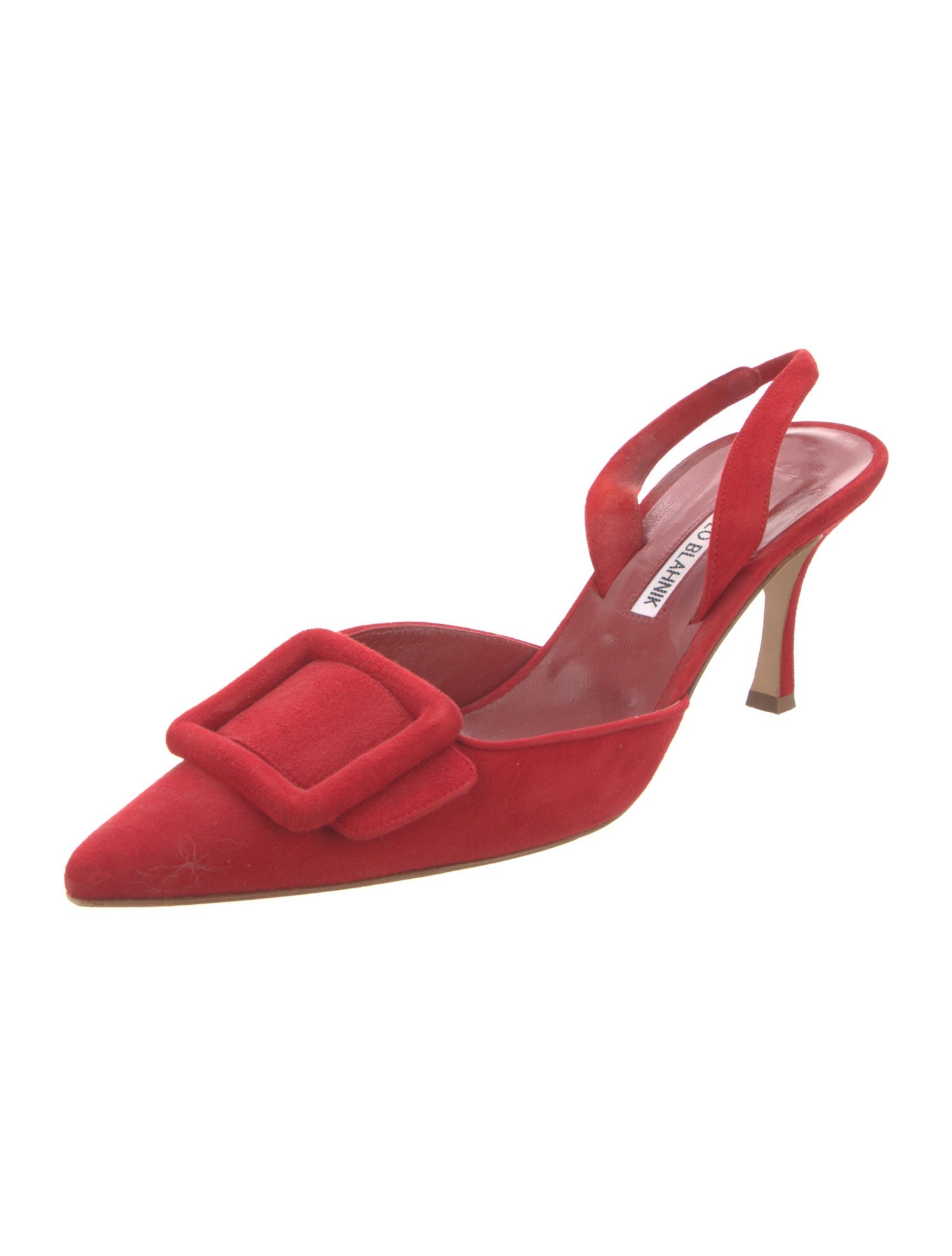 Manolo Blahnik Maysli Suede Slingback Pumps