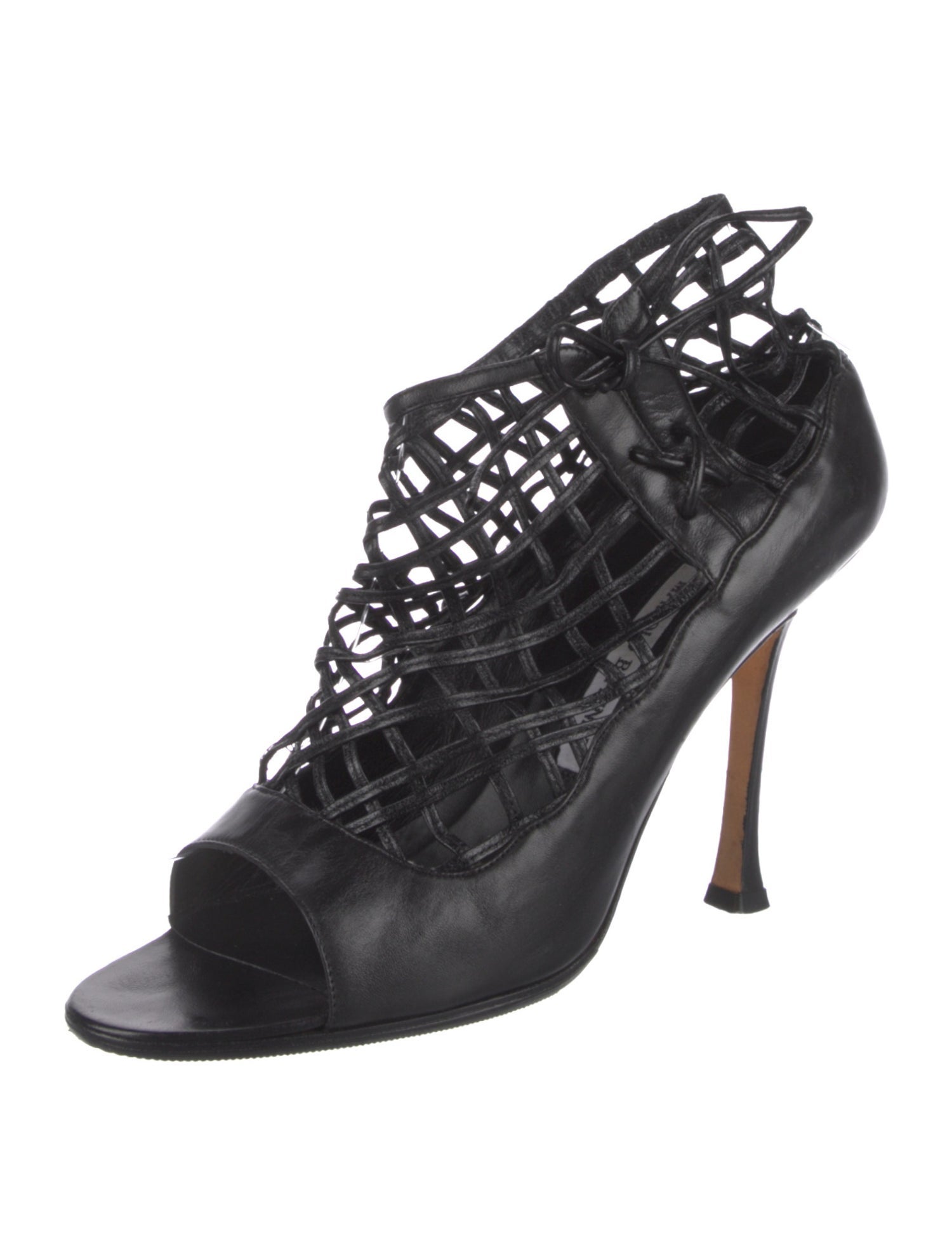 Manolo Blahnik Leather Slingback Sandals